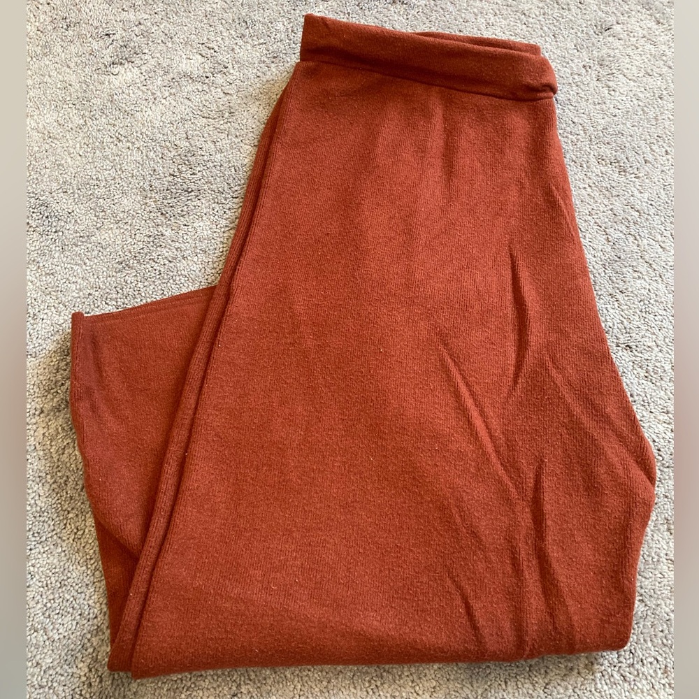 Nine West Burnt Orange Wide Leg Cropped Pants Women’s Plus Size XXL Sweater Knit